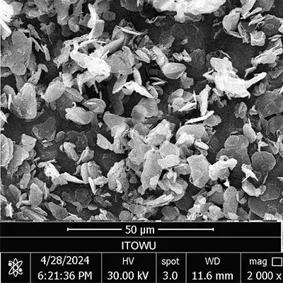 D50約4.5μmの六方晶窒化ホウ素粉末SEM画像