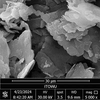 D50約9.5μmの六方晶窒化ホウ素粉末SEM画像
